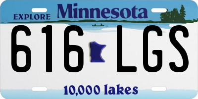 MN license plate 616LGS
