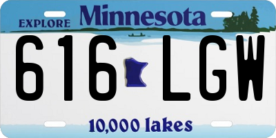 MN license plate 616LGW