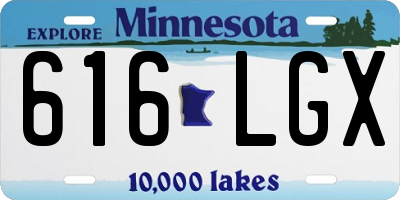 MN license plate 616LGX
