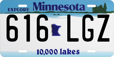 MN license plate 616LGZ