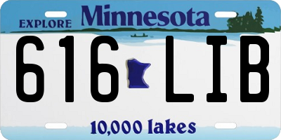 MN license plate 616LIB