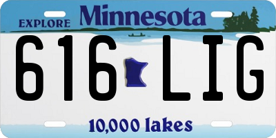 MN license plate 616LIG
