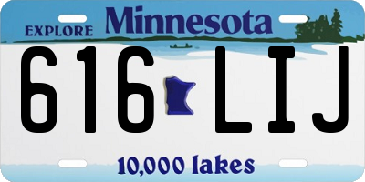 MN license plate 616LIJ