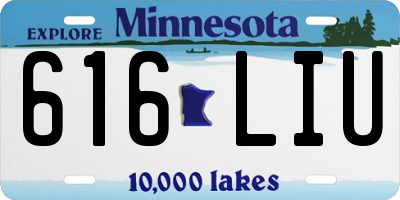 MN license plate 616LIU