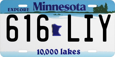 MN license plate 616LIY