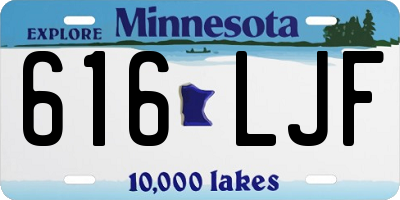 MN license plate 616LJF