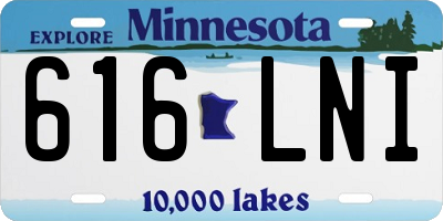 MN license plate 616LNI