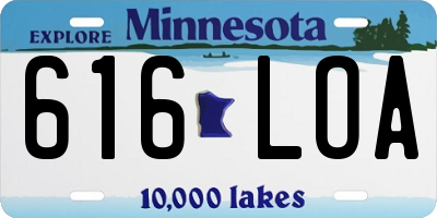 MN license plate 616LOA