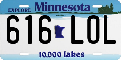 MN license plate 616LOL