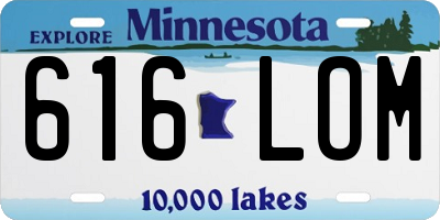 MN license plate 616LOM