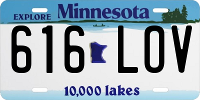 MN license plate 616LOV