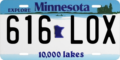 MN license plate 616LOX