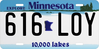 MN license plate 616LOY