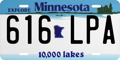 MN license plate 616LPA