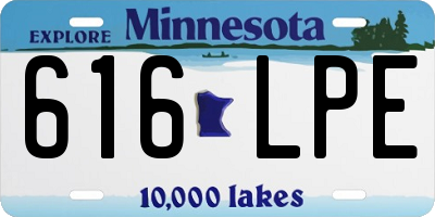 MN license plate 616LPE