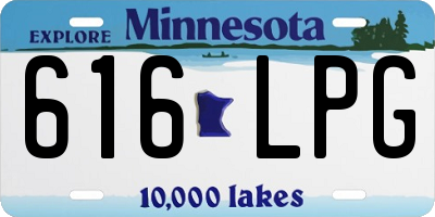 MN license plate 616LPG