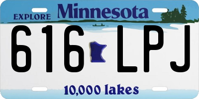 MN license plate 616LPJ