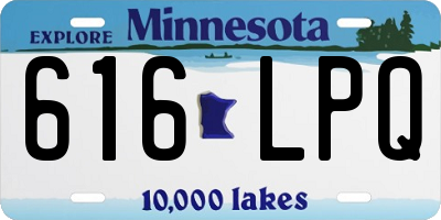 MN license plate 616LPQ