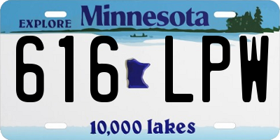 MN license plate 616LPW