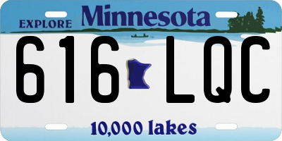 MN license plate 616LQC