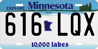 MN license plate 616LQX
