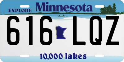 MN license plate 616LQZ