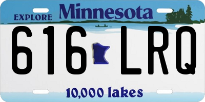 MN license plate 616LRQ