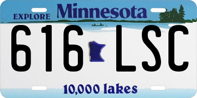 MN license plate 616LSC