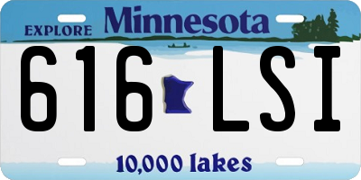 MN license plate 616LSI