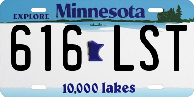 MN license plate 616LST