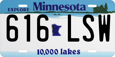 MN license plate 616LSW