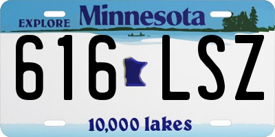 MN license plate 616LSZ