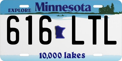 MN license plate 616LTL