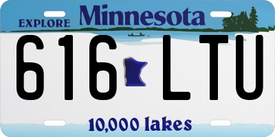 MN license plate 616LTU