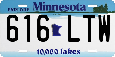 MN license plate 616LTW