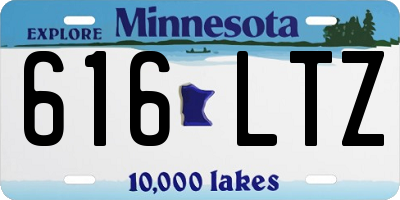 MN license plate 616LTZ