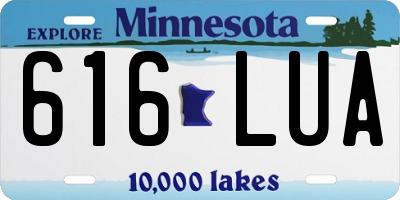 MN license plate 616LUA