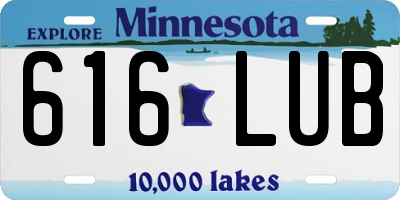 MN license plate 616LUB