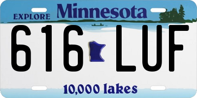 MN license plate 616LUF