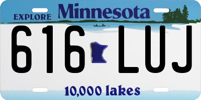 MN license plate 616LUJ