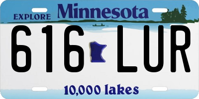 MN license plate 616LUR