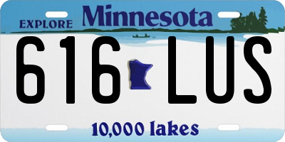 MN license plate 616LUS