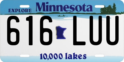 MN license plate 616LUU