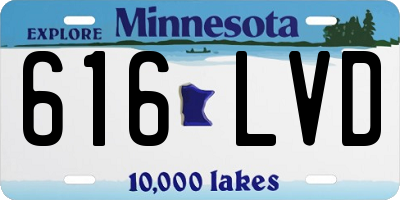 MN license plate 616LVD
