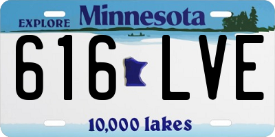 MN license plate 616LVE