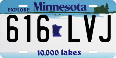 MN license plate 616LVJ