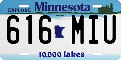 MN license plate 616MIU