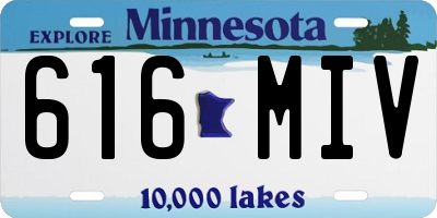 MN license plate 616MIV