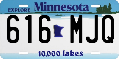 MN license plate 616MJQ