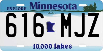 MN license plate 616MJZ